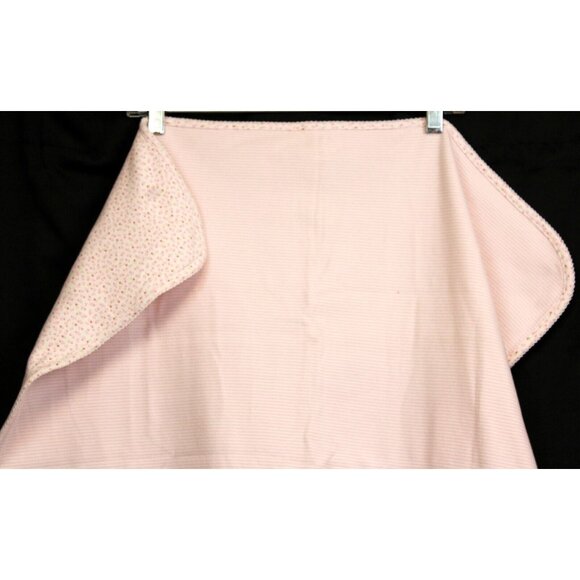 Carters Baby Girl Blanket Pink Stripes Calico Flowers 30" Stroller Car Seat Swad - Picture 3 of 12